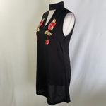 Pretty Little Thing New Embroidered Floral Choker Neck Shift Dress Black Size 4 Photo 5
