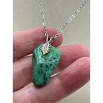 Artisan Copper Chalcedony pendant on stainless steel chain necklace Photo 3