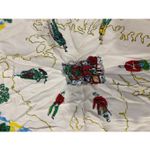 Vtg Scotland Souvenir Scarf Landmarks Villages Cities Countryside Rayon Silk Blue Photo 4