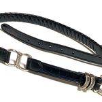 Brighton Horsebit Old Money Black Croc Print Belt Silver Western Style Photo 0