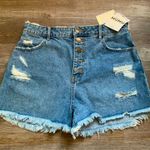 Show Me Your Mumu NWT  Shorts Arizona Button Up Shorts High Rise Distressed 27 28 Photo 7
