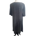Connected Woman Sparkly Metallic Thread Shift Dress Black Silver Size 18W Photo 1