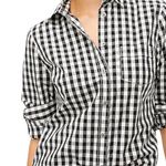 J.Crew  mercantile black and white gingham plaid button up blouse Nwt Photo 5