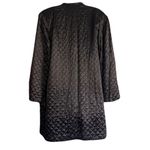 Vintage A Marfay Original Black Quilted Satin Mandarin Bed Jacket, Size 16 Photo 2