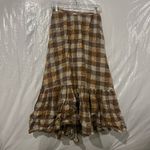 Urban Outfitters Brown Plaid Peasant Linen Skirt Size XS Photo 1