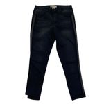 Democracy  Women's Jeans Sz‎ 6 Raw Hem Ankle Black Side Stripe Lace "Ab"solution Photo 1