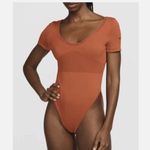Nike NWT sportswear chill knit tight sweater short-sleeve bodysuit - orange Photo 1