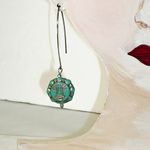 Handmade Smiling Moon Turquoise & Silver Earrings Photo 4