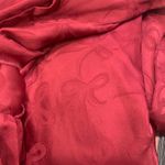 Francesca's Red bow printed silk dress Photo 2