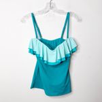 Bleu Rod Beattie NWT BLEU ROD BETTIE | Teal Blue Ruffle Tankini Top Sz. 6 Photo 2