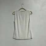 White House | Black Market White Ribbed V-Neck Blouse Sz M Photo 6