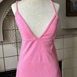None Bubble gum Pink terry cloth dress low back and deep v neck size small / medium Photo 1