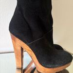 Michael Kors Tall Suede Sz 8.5 Platform Wooden Heel Women's Boots Photo 1
