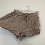 Forever 21 Lace Up Woven Short Solid Taupe Brown High Waisted Rise JUNIORS Small Photo 7