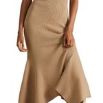Anthropologie NWT  Mock Neck Midi Dress Women's Small Cedar Tan Sleeveless Knit Photo 4