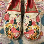 Johnny Was Floral Embroidered Andra Platform Espadrille Slide On Flat Size 8 Photo 4
