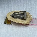 Vintage hand carved Chinese dress clip. Silver Photo 3