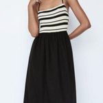 ZARA NWT Knit Striped Black Midi Dress - Size S Bloggers Fave Photo 3