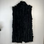 Vocal USA Size S / M Knit Sweater Vest Angora Rabbit Black Open Front Women’s Photo 8