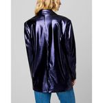 [BLANKNYC] Womens Faux Leather Oversized Blazer with Pockets Purple Coat XS Photo 2