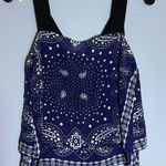 Sandro  Navy Bandana Print Crop Top size 1 silk Photo 0