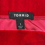 Torrid  Size 1 Jester Red Velvet Pull On A-Line Midi Skirt w/ Pockets Photo 2