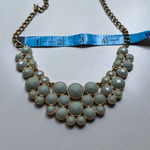 ALDO Seafoam and Gold Statement Necklace Green Gemstone Wedding Photo 4