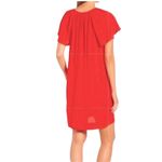 Madewell  Midi Dress Round Neck Lace Up Front Cap Sleeve Lightweight XS Photo 2