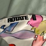 New Rotate Birger Christensen Bandana 4 / S Satin Strapless Handkerchief White Photo 3