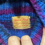 Handmade Beautiful Vintage hand knit blue purple fairy vibes turtleneck sweater Photo 3