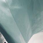 Vintage 90s Satin Gown Fit & Flare Floral Lace Bodice Bow Back Mint Green Blue 4 Photo 6