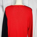 Vintage Fia Italia Handloomed Cardigan Sweater Red Black Colorblock Sz L V Photo 8