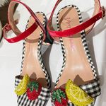 Betsey Johnson  Black Gingham Fruit Sandals size 5.5 NEW NO TAGS / NO BOX Photo 0
