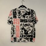 Disney Mickey Mouse Graffiti Print T-Shirt Word Blocking Graphic Tee All Over L Photo 4
