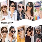Oversized Square Cateye Polarized Sunglasses for Women Men Big Trendy Sunnies  Photo 3