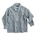 ZARA  Oversized Light Gray Corduroy Jacket Distressed Raw Hem‎ Size XS Photo 0