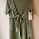 Lululemon  Cotton Wrap Front T Shirt Dress in Bronze Green Women's Size 4 Photo 0