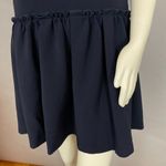 FRNCH Dress Navy Blue Ruffle Skirt Drop Waist Size M/L Medium Large Minimalist Photo 5