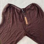 SKIMS NWT  SILK Sheer Brown Drawstring Wide Leg Pant Size Large Photo 3