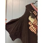 USA Eagle Flags Cold Shoulder V Neck Tunic Shirt Black 2017 xLTour Size XL Photo 1
