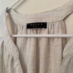 Maven West  Linen Blend Sleeveless V-Neck Ruffle Hem Dress Size Small Beige Boho Photo 3