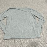 Boohoo Gray Long Sleeve Top with Floral Embroidery Photo 5