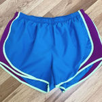 Nike Women’s Dri-Fit Tempo Running Shorts Athletic Workout Teal Purple Sz Large Photo 0