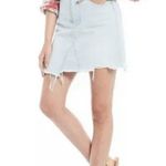 Free People Going Rogue Distressed Denim Jean Skirt Size 27 Retail $78 Photo 0