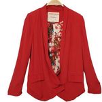 Anthropologie Cartonnier Canace Burnt Orange Red Draped Collar Blazer Jacket Photo 0