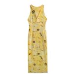 ZARA Yellow Tropical Floral Print Dress Photo 2