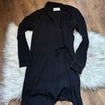 Aritzia  Babaton Black Long Sleeve Mini Wrap Dress In Black Photo 3