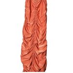 Pretty Little Thing Dress Womens US 2 Coral Ruched Bodycon Maxi Spaghetti Strap Photo 5
