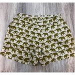Anthropologie Cartonnier Women's Shorts Elephant Print Beige Olive Green Size 4 Tan Photo 2