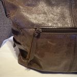 Nino Bossi Genuine Brushed Leather Shoulder Bag Handbag Satchel Brown Bohemian Photo 3